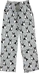 E&S PETS Boston Terrier Pajama Bottoms, Grey, Large