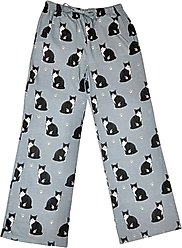 E&S PETS Black & White Cat Pajama Bottoms, Green, X-Large