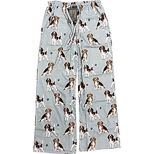 E&S PETS Beagle Pajama Bottoms, Teal, Medium
