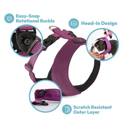 Show full view: Gooby Comfort X Dual Snap Dog Harness, Turquoise, Large: 19 to 23.25-in chest slide 4 of 6