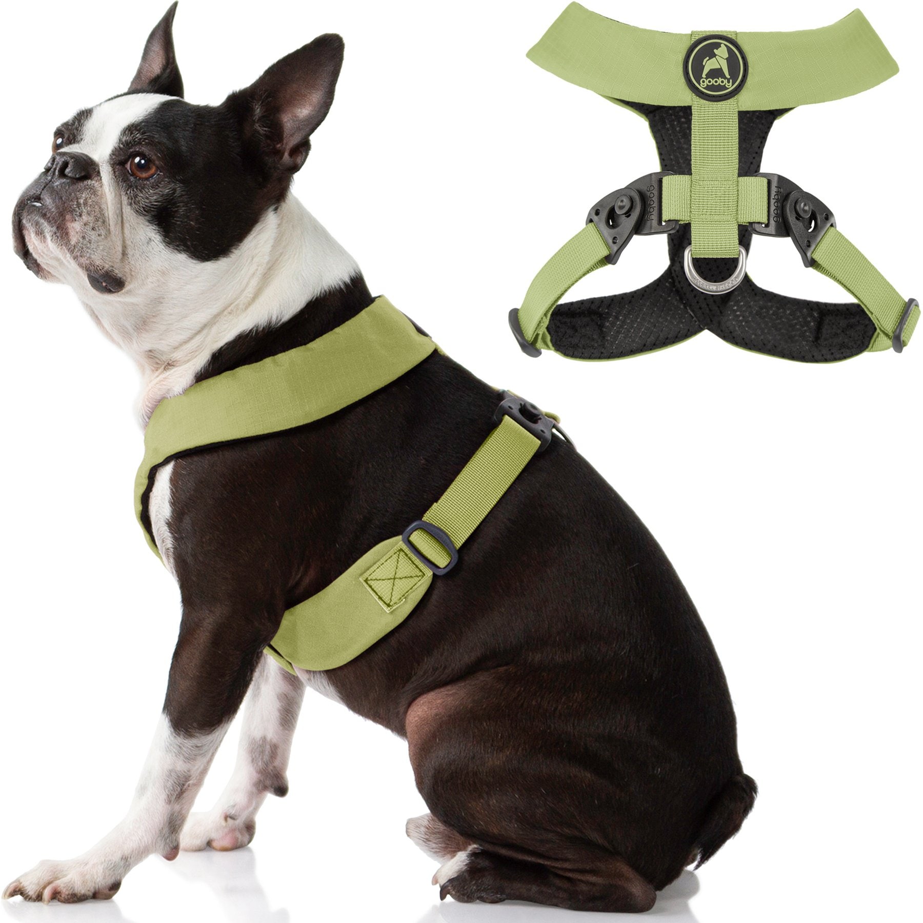 Gooby Comfort X Dual Snap Dog Harness, Green, Large