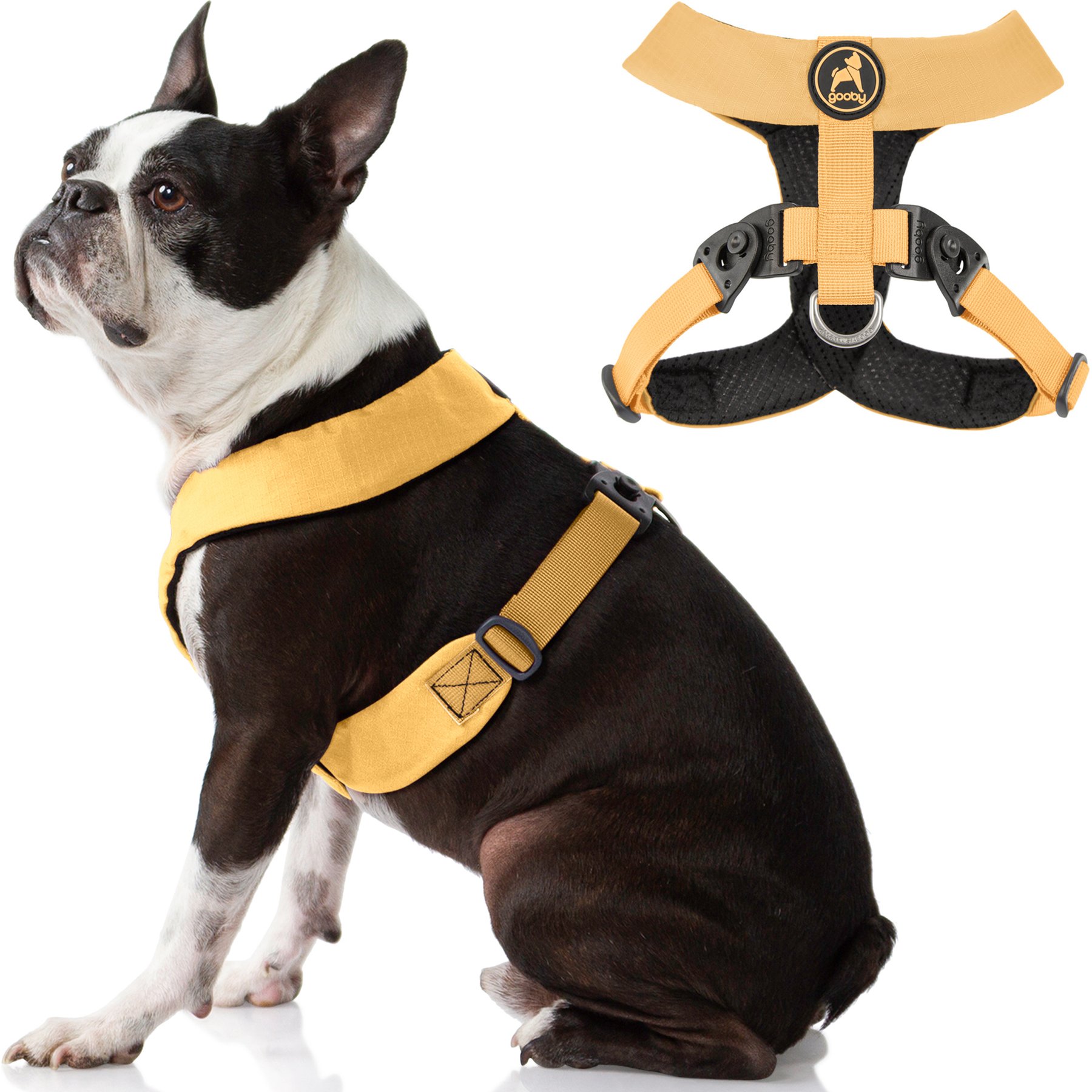 Gooby Comfort X Dual Snap Dog Harness, Yellow, X-Large: 23.25 to 27-in chest