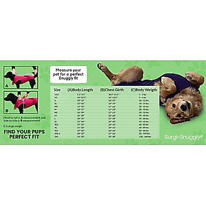 Surgi Snuggly Wonder Suit Post Surgical Healing Dog Suit, Large Long