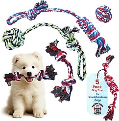 Pacific Pups Rescue Rope Dog Toy Variety Pack for Small Dogs & Puppies, 5 count