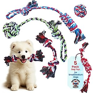 Pacific Pups Rescue Rope Dog Toy Variety Pack for Small Dogs & Puppies, 5 count