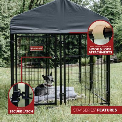 Show full view: Lucky Dog STAY Series Studio Jr. Dog Kennel, Steel Grey slide 2 of 9