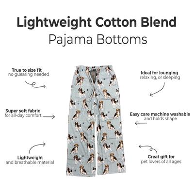 Show full view: E&S PETS Beagle Pajama Bottoms, Teal, Medium slide 3 of 5