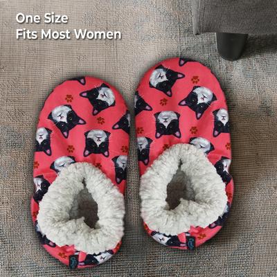 Show full view: E&S PETS Black & White Cat Slippers, Pink, one size slide 4 of 5