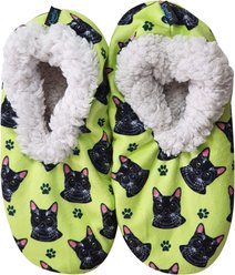 E&S PETS Black Cat Slippers, Light Green, one size