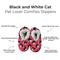 Show in main carousel: E&S PETS Black & White Cat Slippers, Pink, one size slide 2 of 5