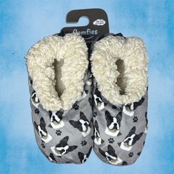 E&S PETS Boston Terrier Slippers, Grey, one size slide 2 of 6