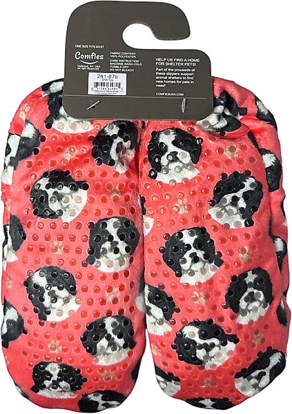 Show full view: E&S PETS Shih Tzu Slippers, Coral, one size slide 6 of 6
