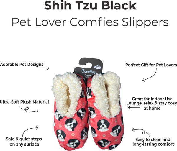 Show full view: E&S PETS Shih Tzu Slippers, Coral, one size slide 2 of 6