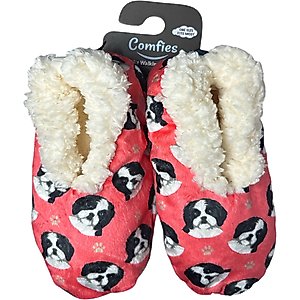 E&S PETS Shih Tzu Slippers, Coral, one size