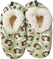E&S PETS Shih Tzu Slippers, Light Green, one size