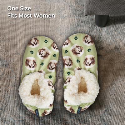 Show full view: E&S PETS Shih Tzu Slippers, Light Green, one size slide 4 of 5