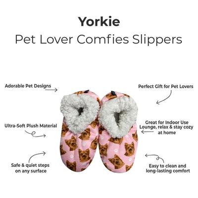 Show full view: E&S PETS Yorkie Slippers, Pink, one size slide 2 of 4
