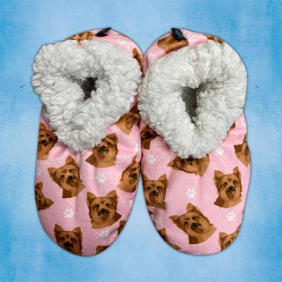 Show full view: E&S PETS Yorkie Slippers, Pink, one size slide 3 of 4
