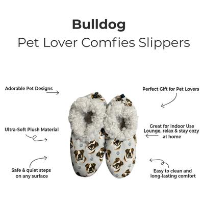 Show full view: E&S PETS Bulldog Slippers, Grey, one size slide 2 of 4