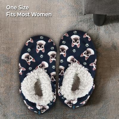 Show full view: E&S PETS French Bulldog Slippers, Black, one size slide 4 of 5