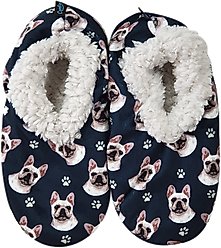E&S PETS French Bulldog Slippers, Black, one size