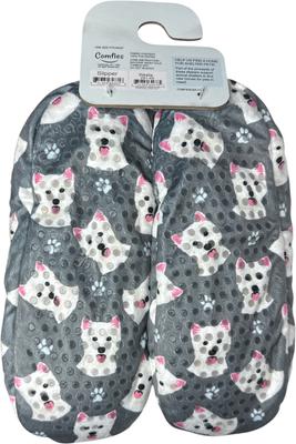 Show full view: E&S PETS Westie Slippers, Grey, one size slide 6 of 6