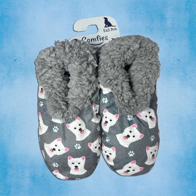 Show full view: E&S PETS Westie Slippers, Grey, one size slide 3 of 6