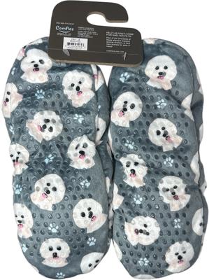 Show full view: E&S PETS Bichon Frise Slippers, Grey, one size slide 6 of 6