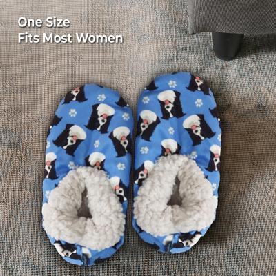 Show full view: E&S PETS Border Collie Slippers, Blue, one size slide 4 of 5