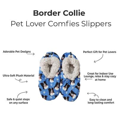 Show full view: E&S PETS Border Collie Slippers, Blue, one size slide 2 of 5