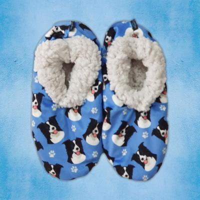 Show full view: E&S PETS Border Collie Slippers, Blue, one size slide 3 of 5