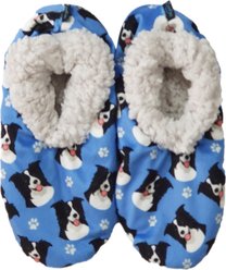 E&S PETS Border Collie Slippers, Blue, one size