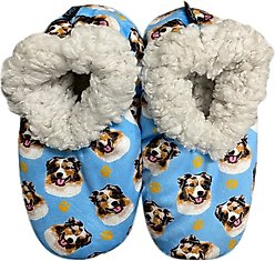E&S PETS Australian Shepherd Slippers, Light Blue, one size