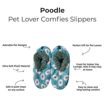 Show full view: E&S PETS Poodle Slippers, Teal, one size slide 2 of 5