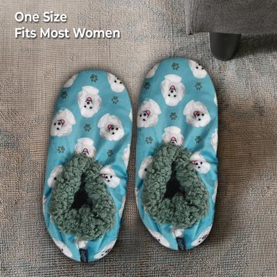 Show full view: E&S PETS Poodle Slippers, Teal, one size slide 4 of 5