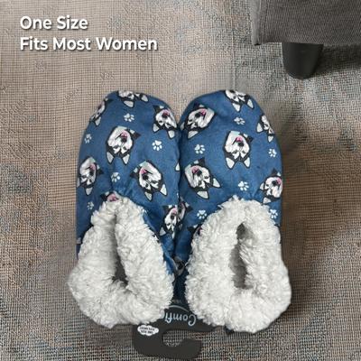 Show full view: E&S PETS Siberian Husky Slippers, Blue, one size slide 4 of 6