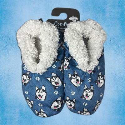 Show full view: E&S PETS Siberian Husky Slippers, Blue, one size slide 3 of 6