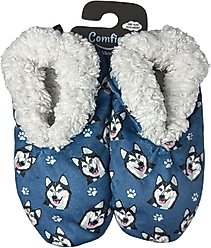 E&S PETS Siberian Husky Slippers, Blue, one size