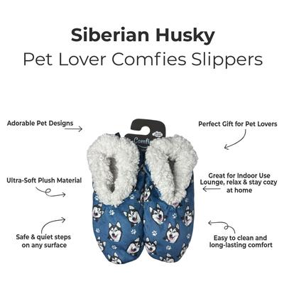 Show full view: E&S PETS Siberian Husky Slippers, Blue, one size slide 2 of 6