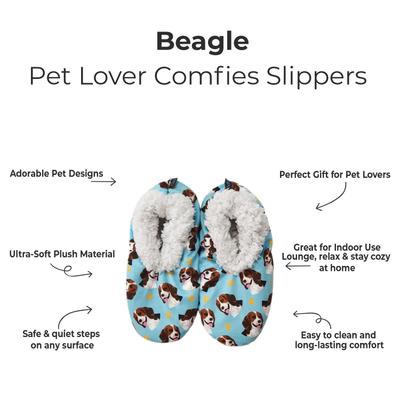 Show full view: E&S PETS Beagle Slippers, Teal, one size slide 2 of 4