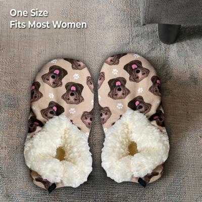 Show full view: E&S PETS Chocolate Labrador Slippers, Cream, one size slide 4 of 5