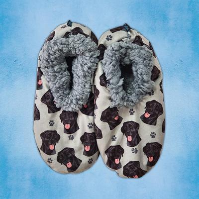 Show full view: E&S PETS Black Labrador Slippers, Grey, one size slide 3 of 5