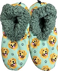 E&S PETS Golden Retriever Slippers, Teal, one size