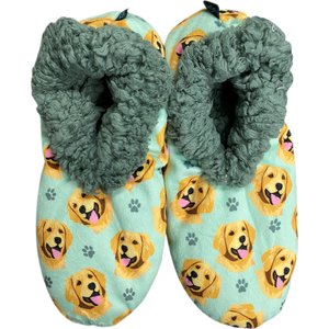 E&S PETS Golden Retriever Slippers, Teal, one size