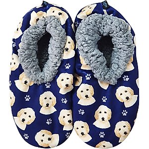 E&S PETS Goldendoodle Slippers, Blue, one size