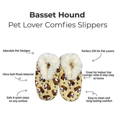 Show full view: E&S PETS Basset Hound Slippers, Yellow, one size slide 2 of 5