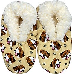 E&S PETS Basset Hound Slippers, Yellow, one size