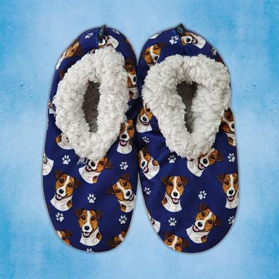 Show full view: E&S PETS Jack Russell Slippers, Blue, one size slide 3 of 4