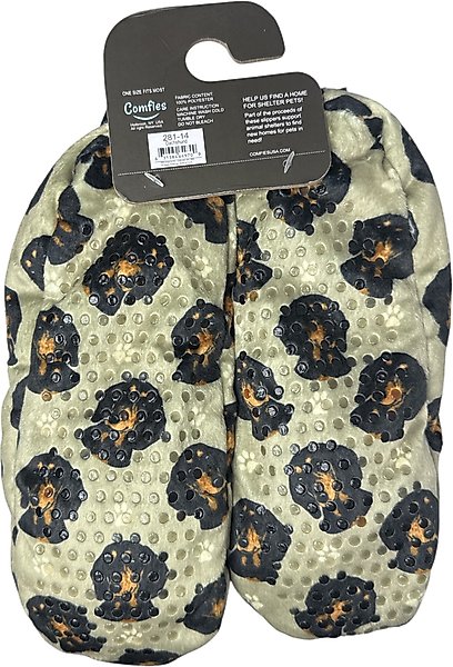 Show full view: E&S PETS Black Dachshund Slippers, Cream, one size slide 6 of 6