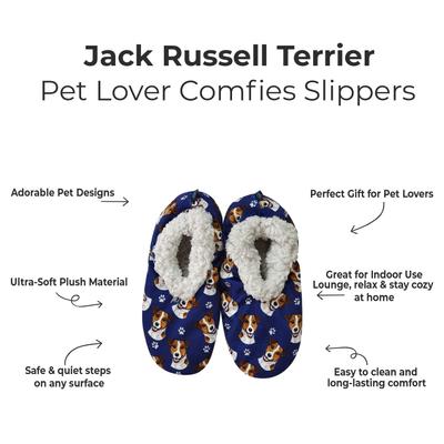 Show full view: E&S PETS Jack Russell Slippers, Blue, one size slide 2 of 4